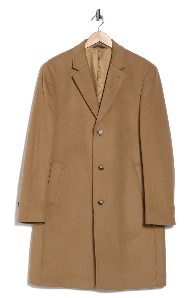 Michael Kors Wool Blend Overcoat, Main, color, Camel
