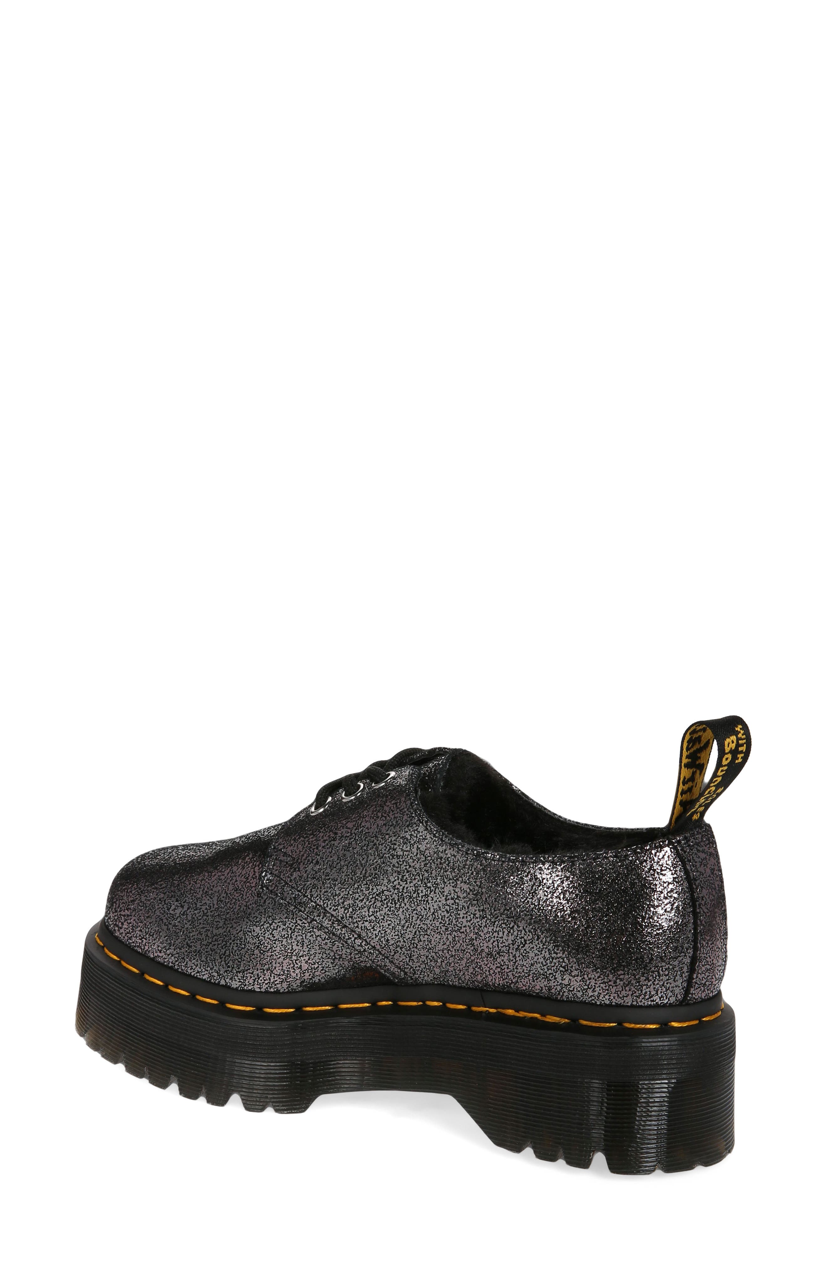 Dr. Martens 1461 Quad Faux Fur Lined Platform Derby, Alternate, color, 