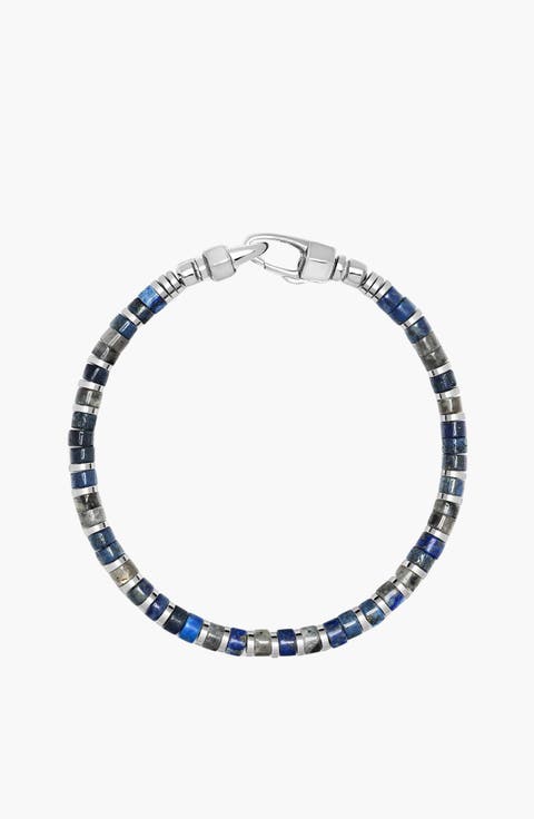 Lapis And Labradorite Heishi Bracelet
