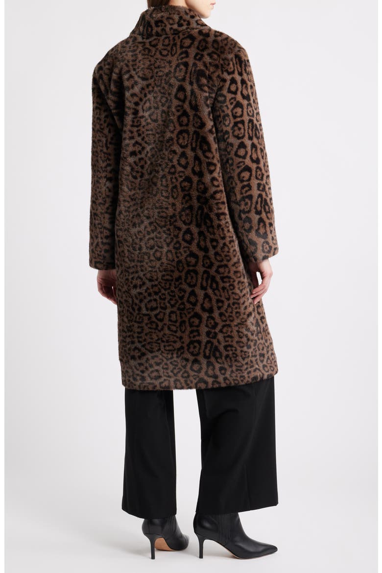 The Bianca Leopard Print Faux Fur Coat, Alternate, color, BROWN ANIMAL PRINT