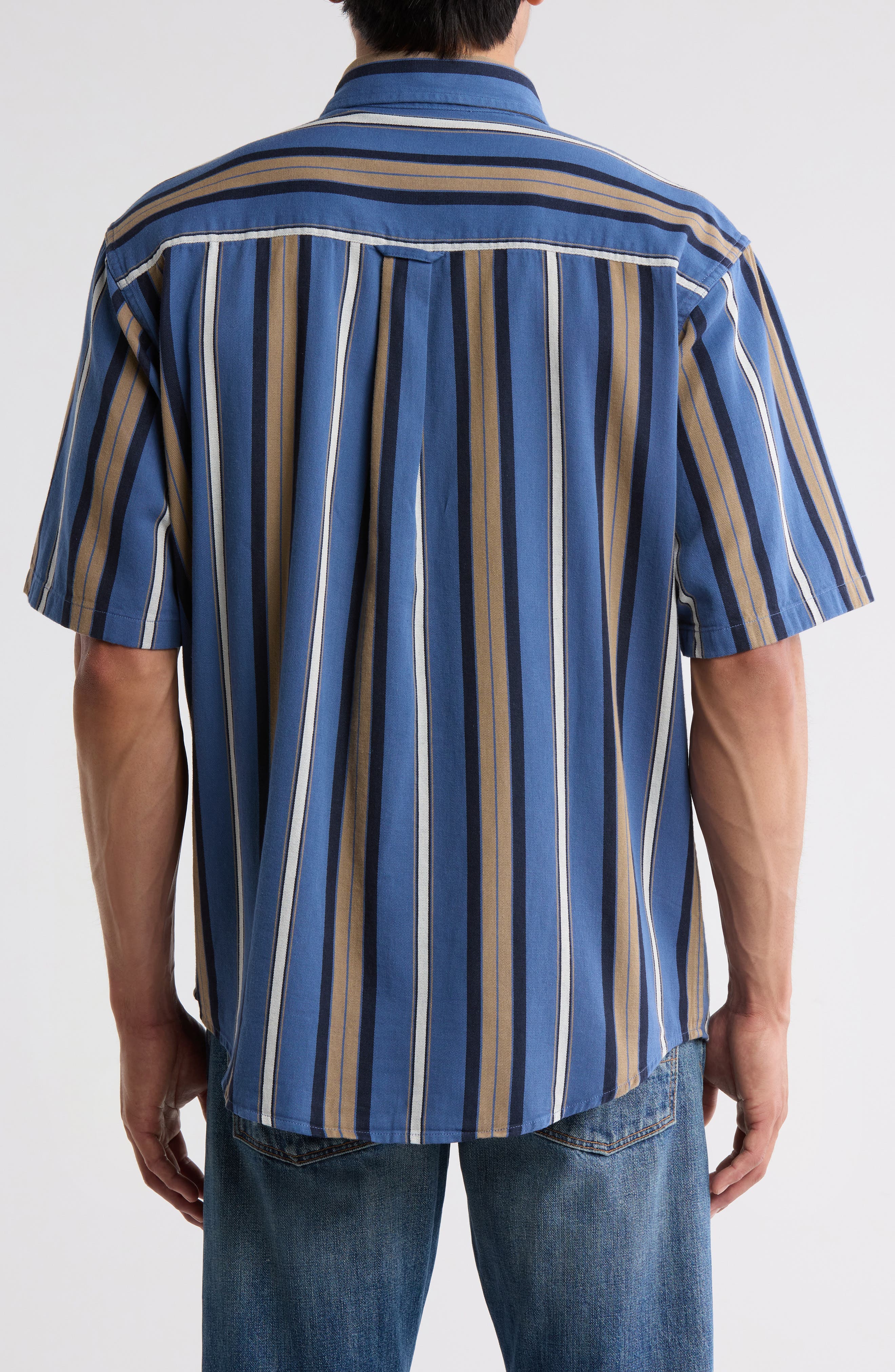 Carhartt Work In Progress Jarrell Stripe Short Sleeve Cotton Button ...