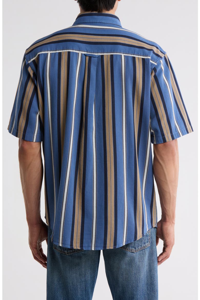 Jarrell Stripe Short Sleeve Cotton Button-Down Shirt, Alternate, color, JARRELL STRIPE/ BLUE