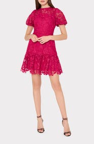 Milly Yasmin Rose Mosaic Lace Dress