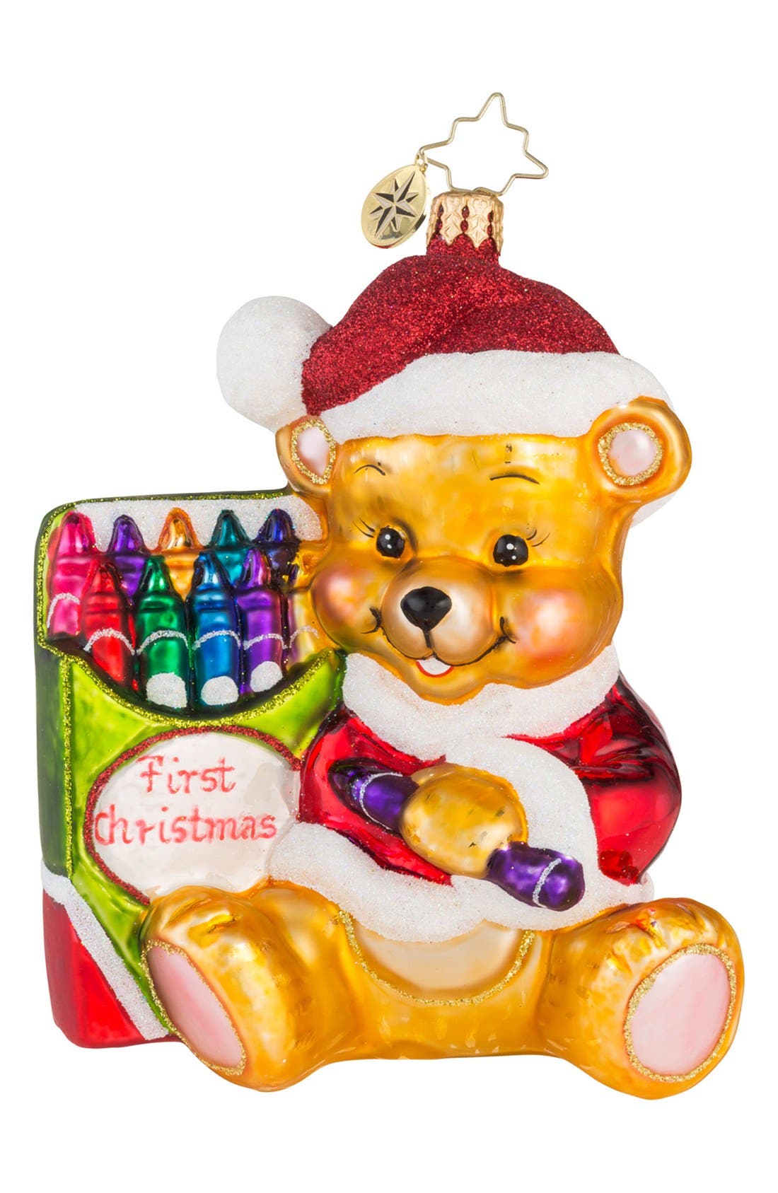 Christopher Radko 'Color Me Cute' Teddy Bear & Crayons Ornament | Nordstrom