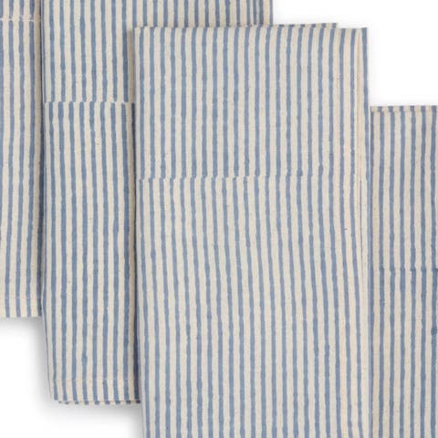 Vertex Hand Block Printed Napkins - Set of 4