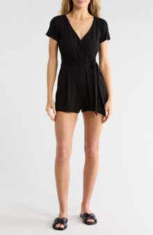 matty m. Faux Wrap Romper