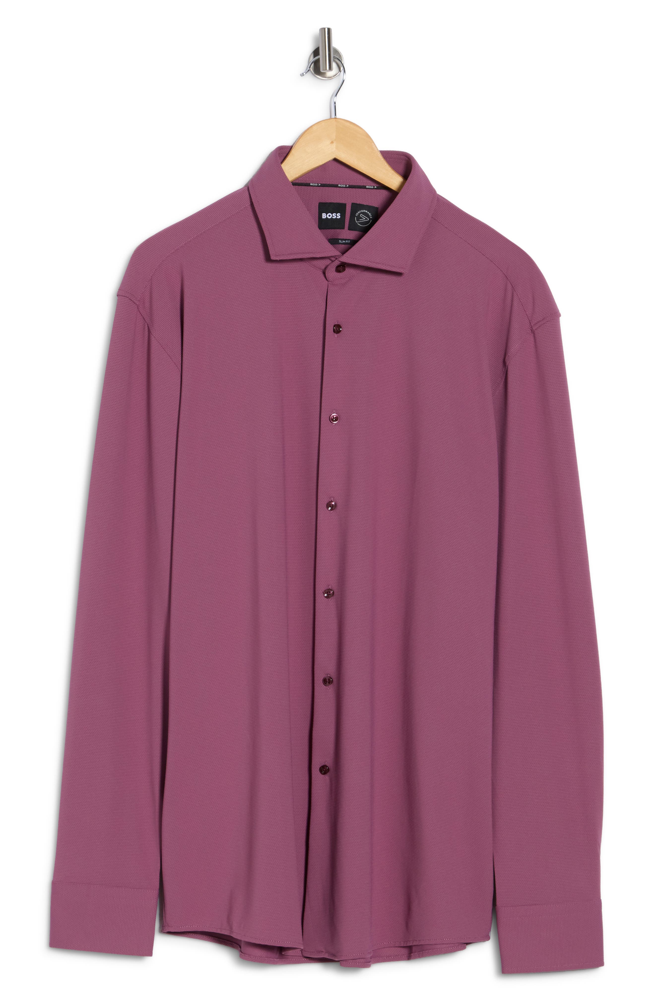 BOSS Hal Kent Casual Fit Linen & Cotton Blend Performance Dress Shirt