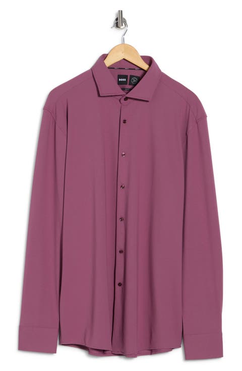 Hal Kent Casual Fit Linen & Cotton Blend Performance Dress Shirt (Big)