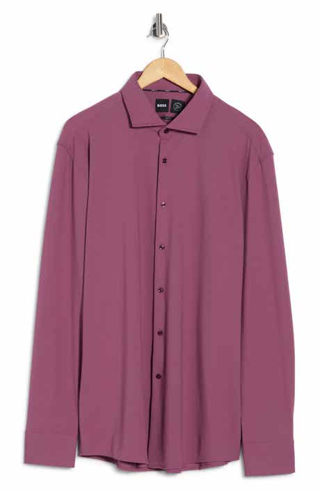 BOSS Hal Kent Casual Fit Linen & Cotton Blend Performance Dress Shirt