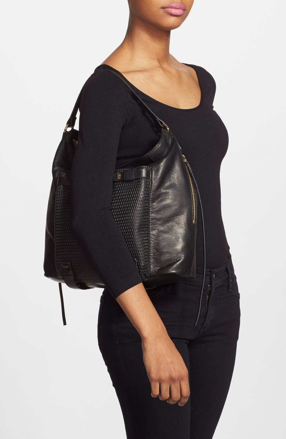 She + Lo 'Silver Lining' Leather Hobo (Women) | Nordstrom