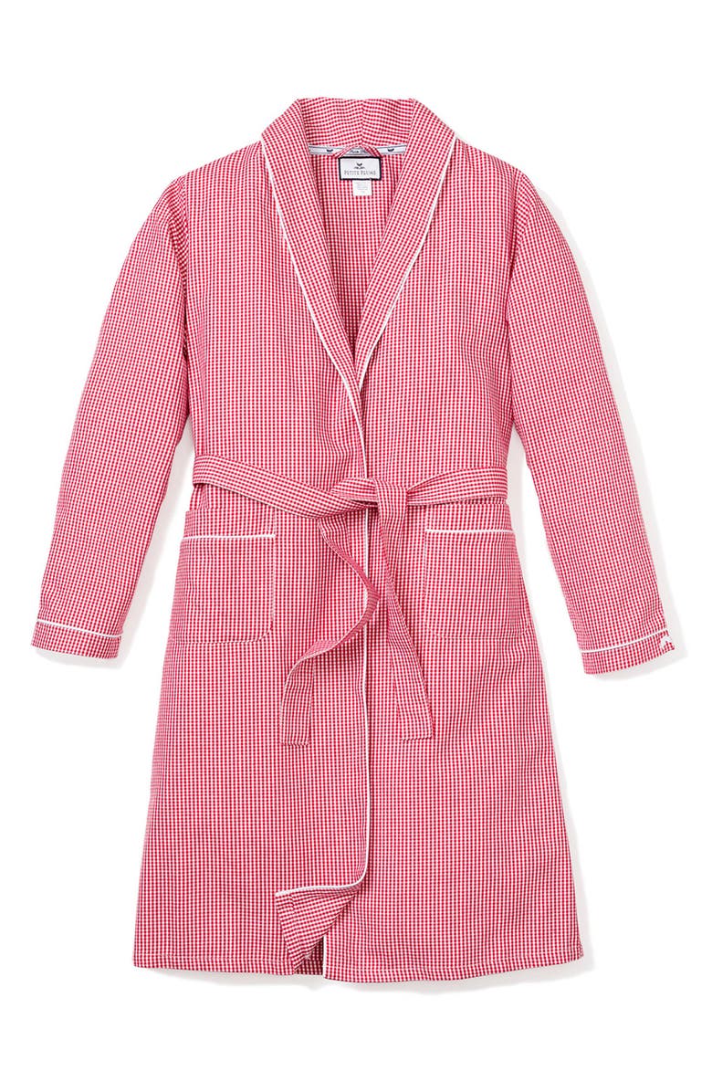 Petite Plume Kids' Mini Gingham Flannel Robe, Alternate, color, 