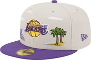 New Era Men's New Era Tan/Purple Los Angeles Lakers Localized City Icon 59FIFTY Fitted Hat