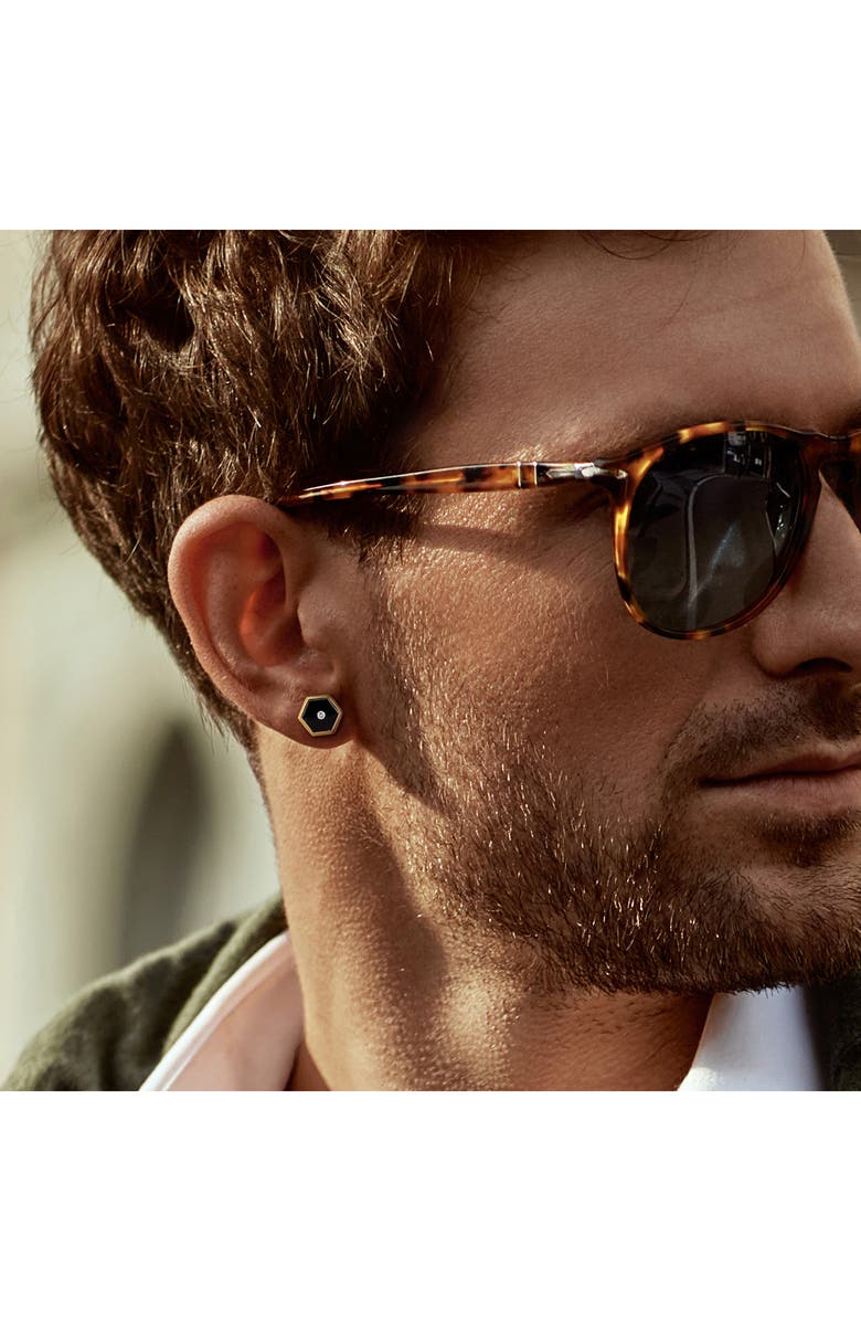 DELMAR Onyx & Diamond Stud Earrings, Alternate, color, Black