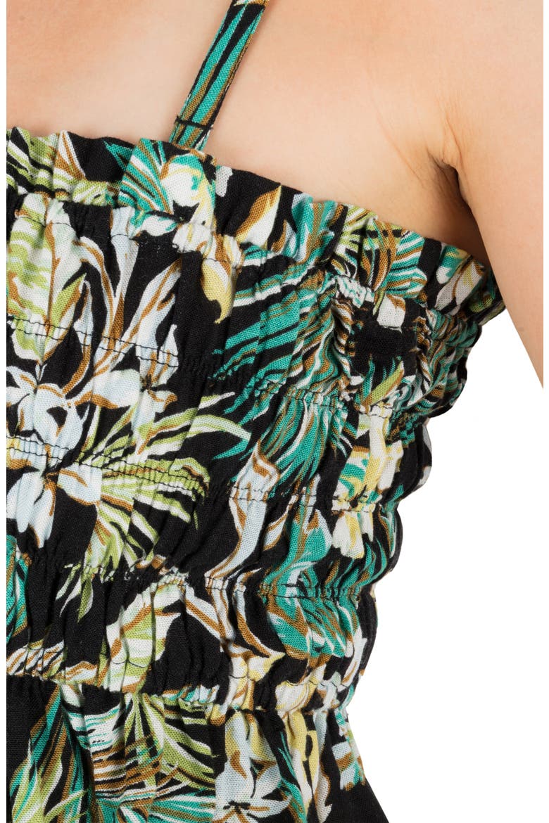 Fall Palms Smocked Top, Alternate, color, GREEN/ BLACK