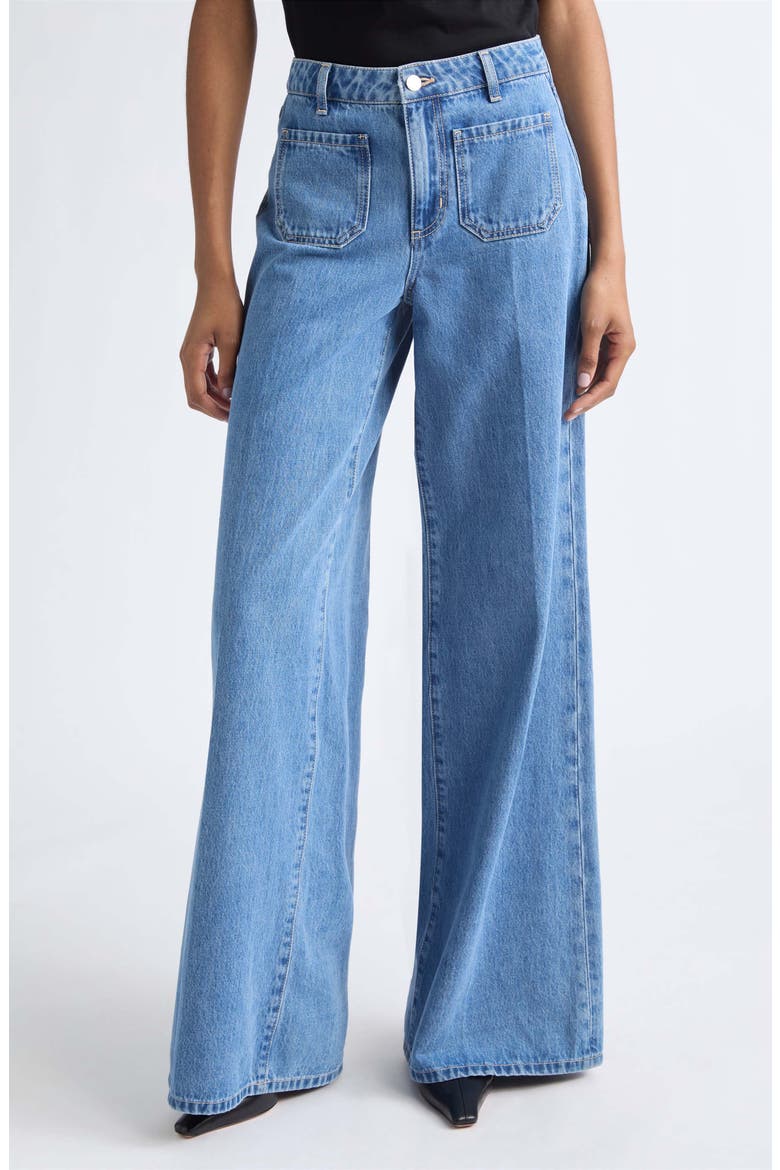 Delcan High Waist Wide Leg Jeans, Main, color, SOLVERA