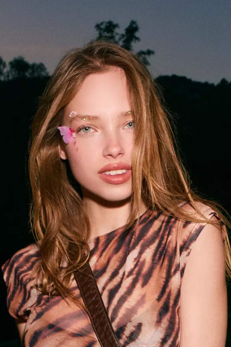 Crystal Bloom Face Adornments, Alternate, color, Pink