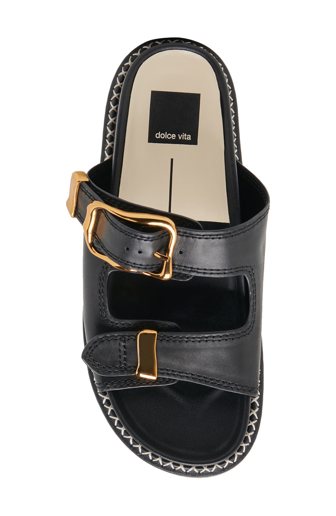 Dolce Vita Sevana Two Strap Sandal, Alternate, color, Black Leather