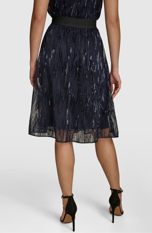 Shop Donna Karan New York Sequin A-line Skirt In Nightfall