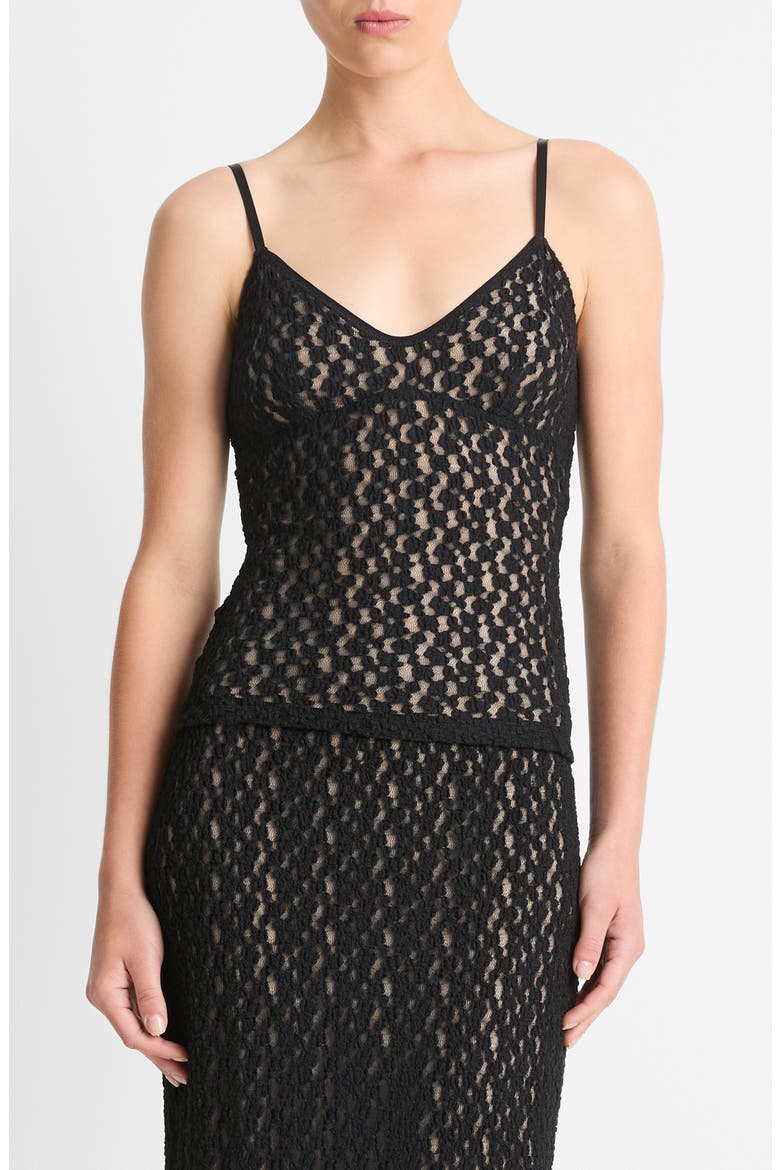 Floral Lace Camisole, Main, color, BLACK