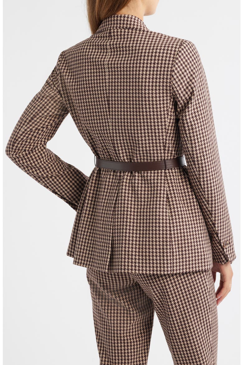 Houndstooth Belted Blazer, Alternate, color, LIGHT COFFEE MULTI