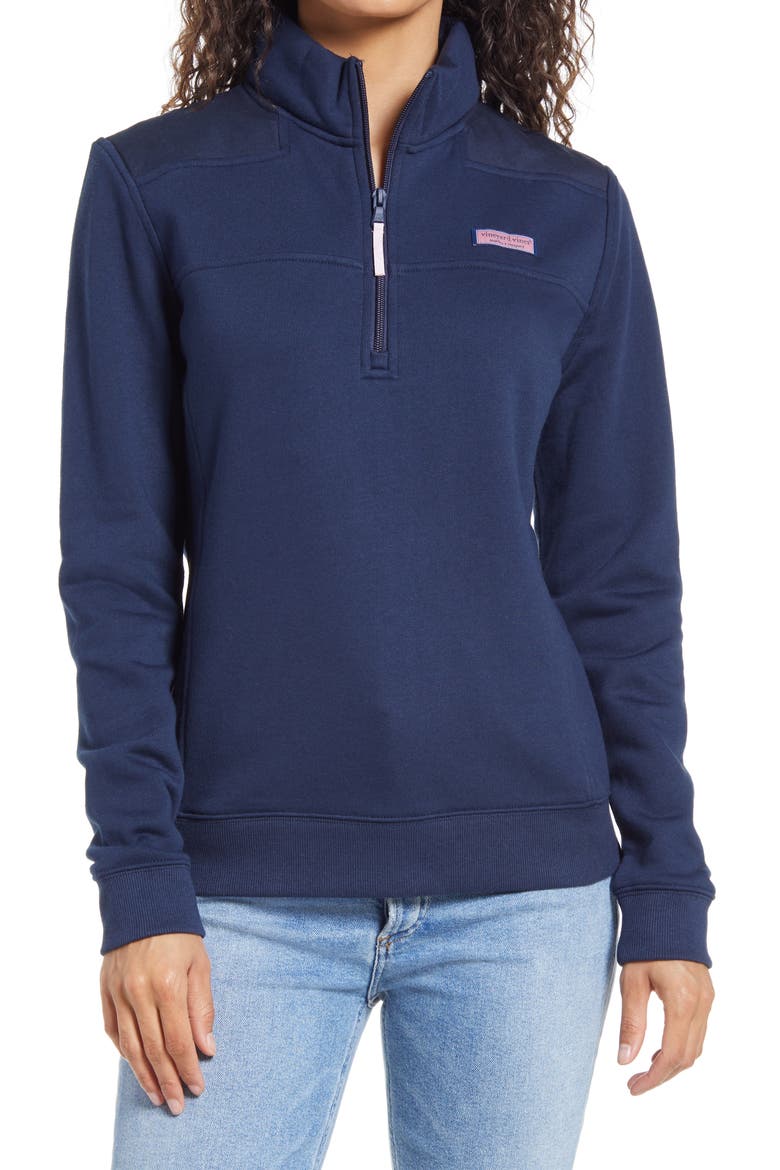 Shep Quarter-Zip Knit Shirt, Main, color, VINEYARD NAVY