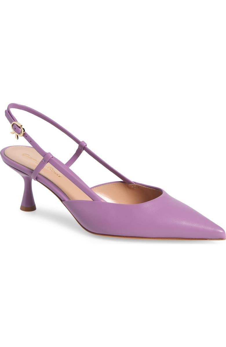 Gianvito Rossi Ascent Pointed Toe Kitten Heel Slingback Pump, Main, color,
