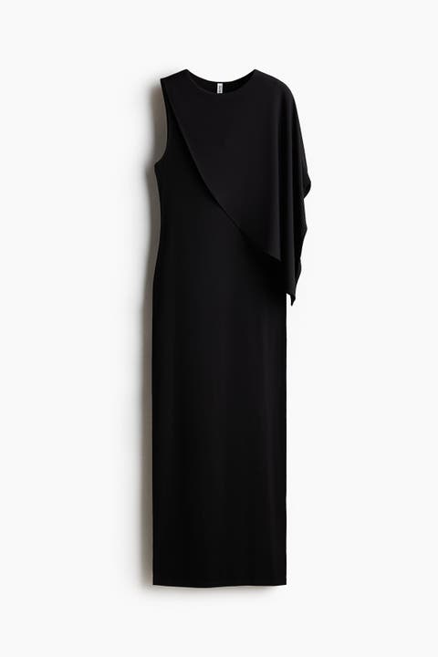 Asymmetric Cape-detail Dress