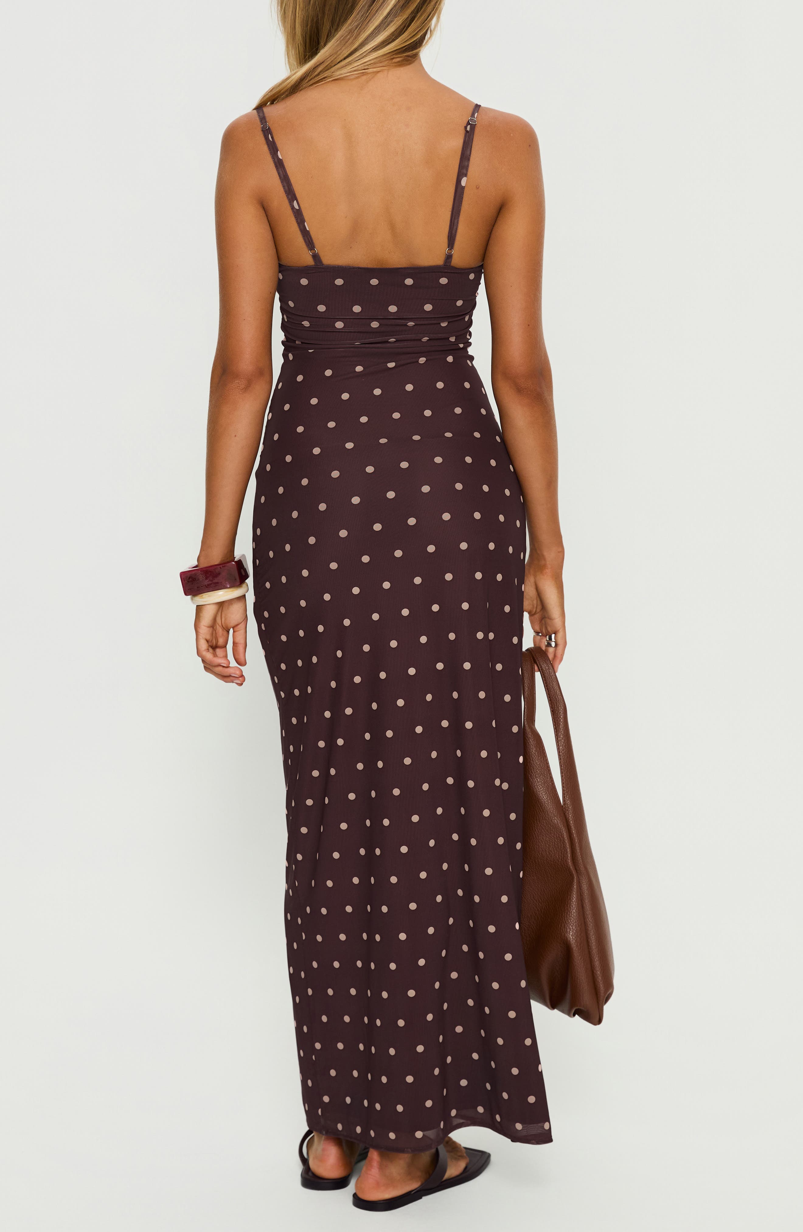 Dot Sleeveless Mesh Maxi Dress - image 2