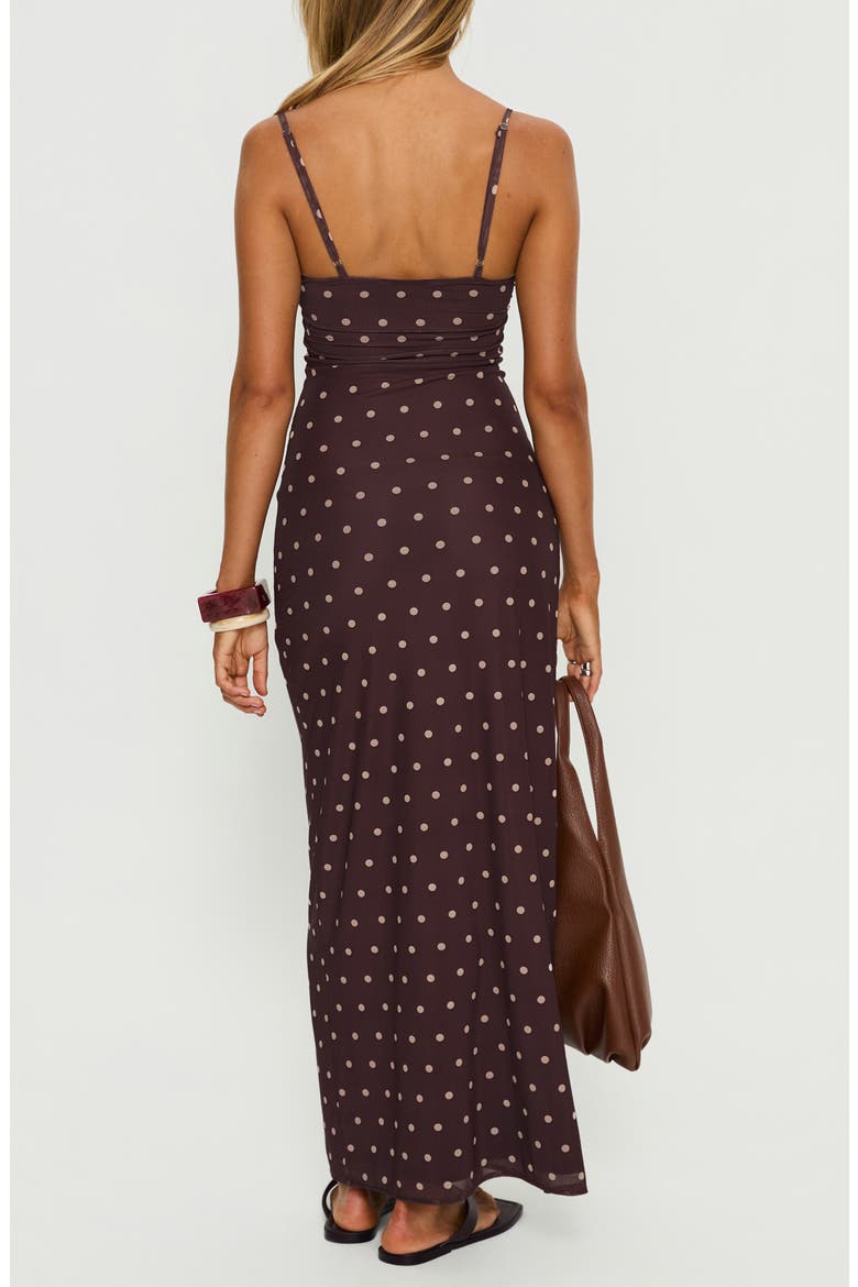 Dot Sleeveless Mesh Maxi Dress, Alternate, color, PLUM / PINK POLKA DOT