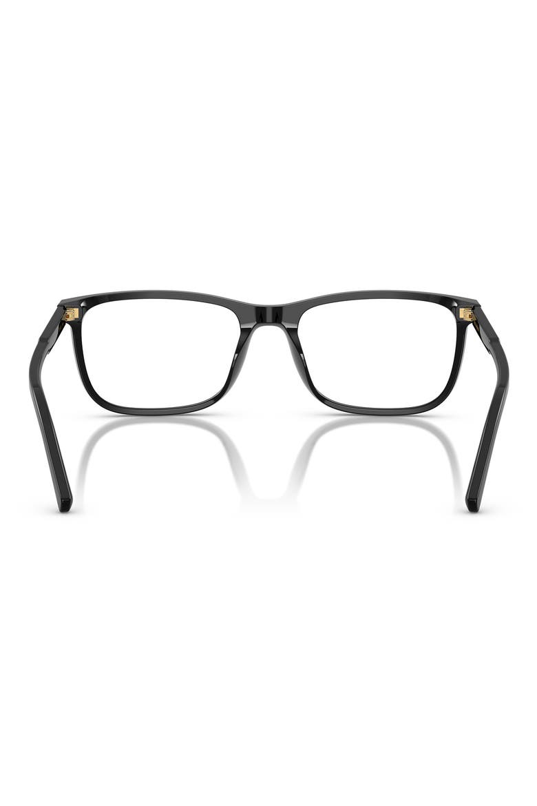 55mm Rectangular Optical Glasses, Alternate, color, BLACK / DEMO LENS