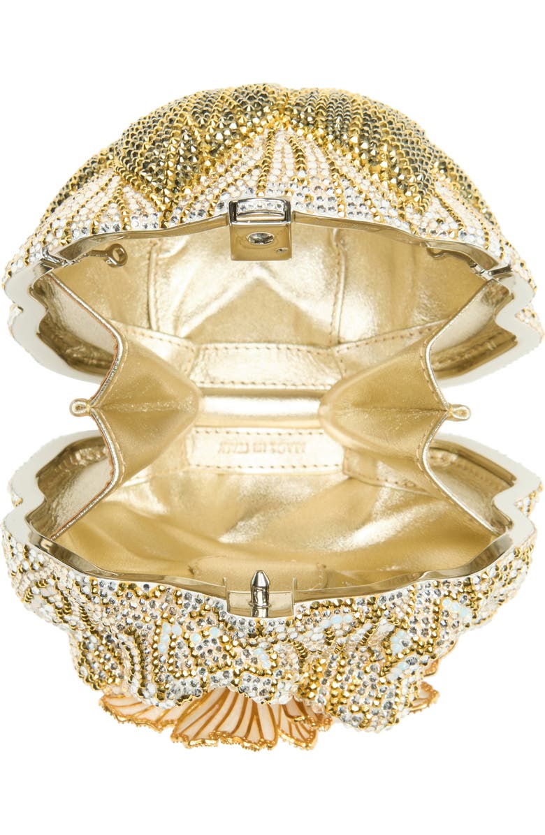 JUDITH LEIBER COUTURE Magnolia Crystal Minaudière, Alternate, color, Silver Rhine Multi