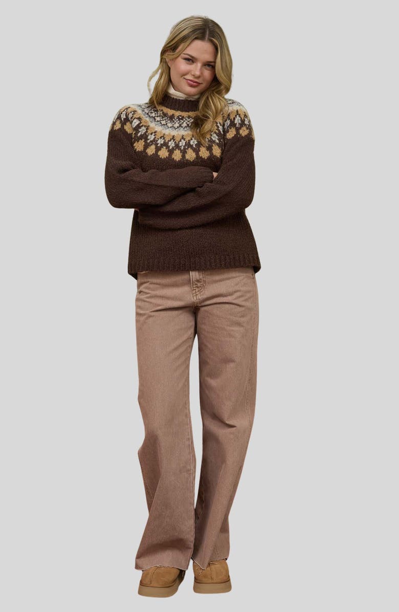 Blu Pepper Fair Isle Sweater, Alternate, color, Brown Multi