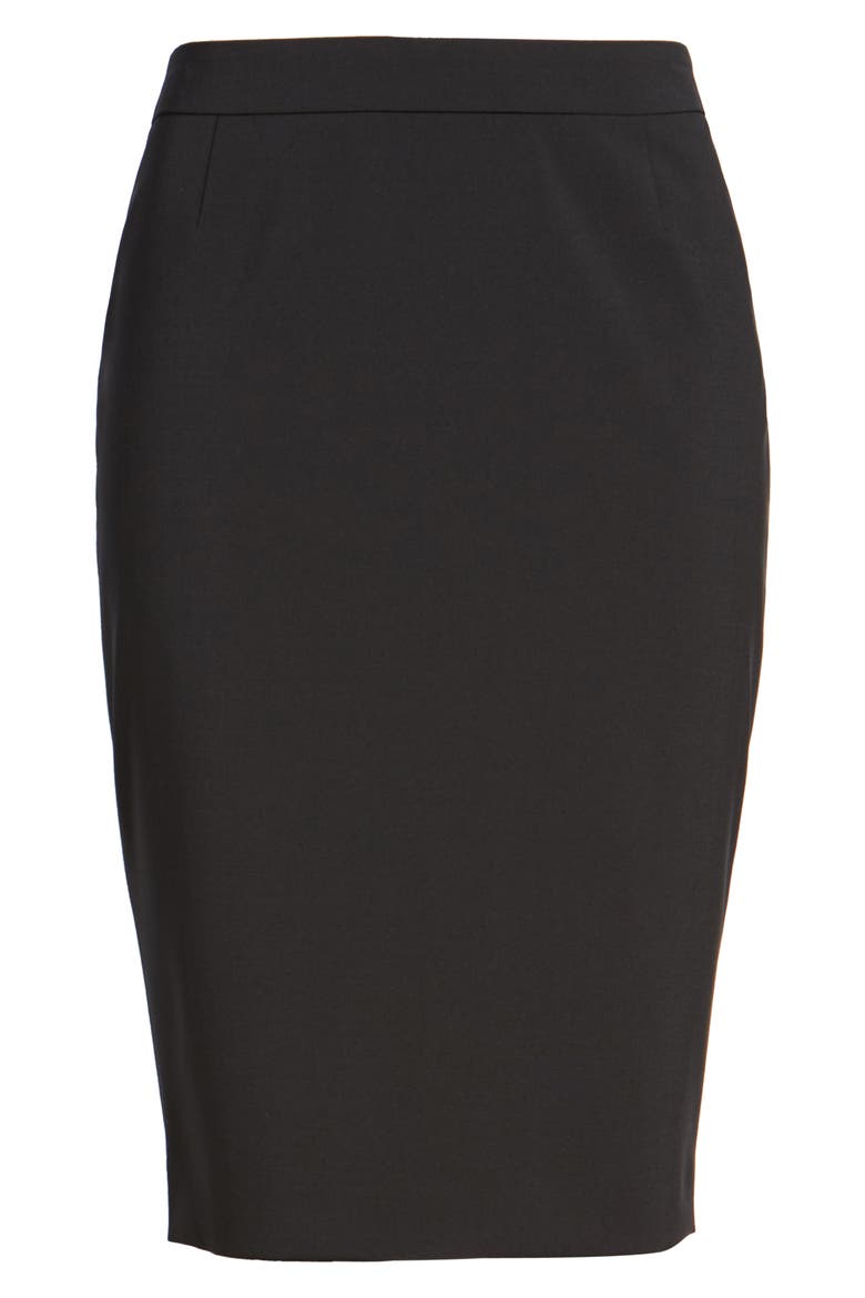 Vilea Tropical Stretch Wool Pencil Skirt, Alternate, color, BLACK