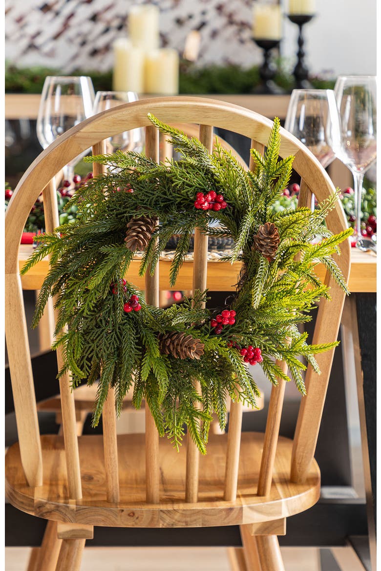 Set of 2 14"D Christmas Mini Dripping Wreath, Alternate, color, Green