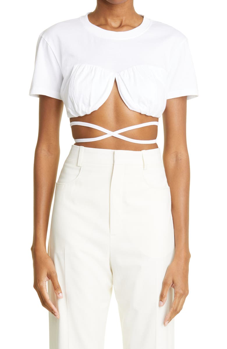 Jacquemus Le Baci Underwire Crop T-Shirt, Main, color,
