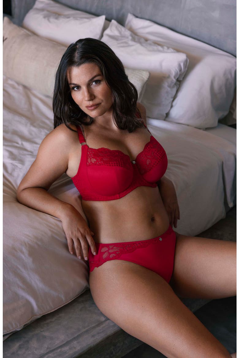 Reflect Underwire Side Support Bra, Alternate, color, RED