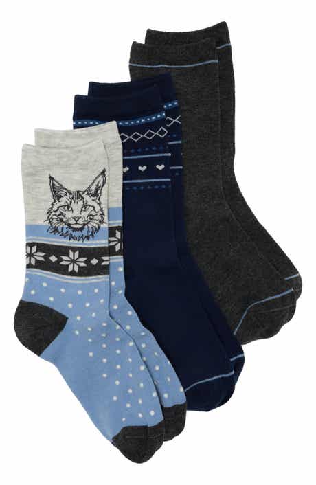 3-Pack Assorted Fair Isle Critter Quarter Socks