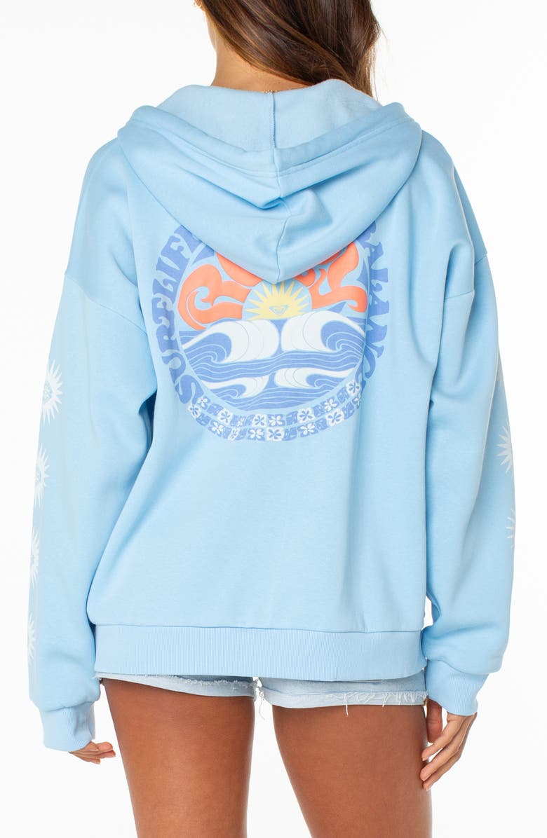 Roxy Evening Lineup Full Zip Fleece Graphic Hoodie, Alternate, color, 