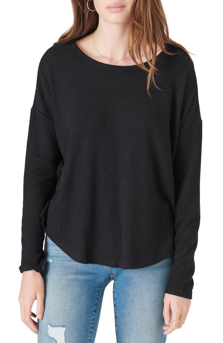 Lucky Brand Long Sleeve Cloud Jersey Top, Main, color, 