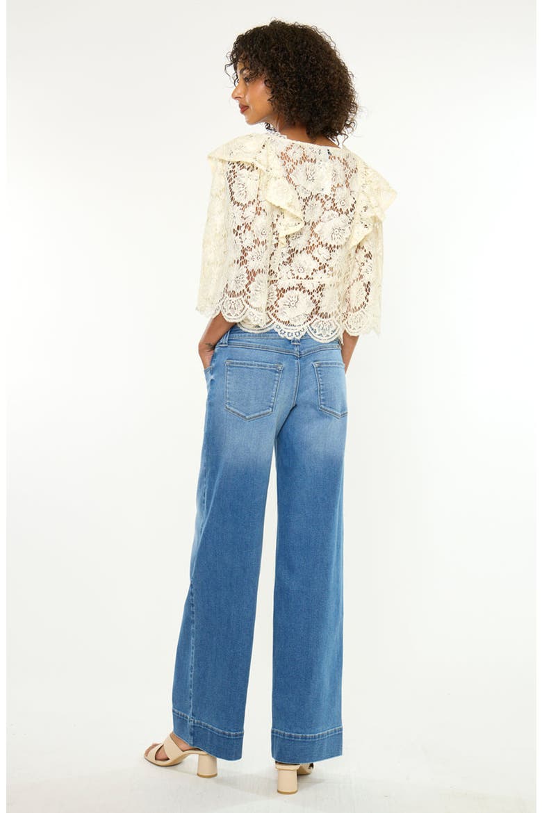 Terri Essentials Low Rise Wide Jeans, Alternate, color, Medium Dark