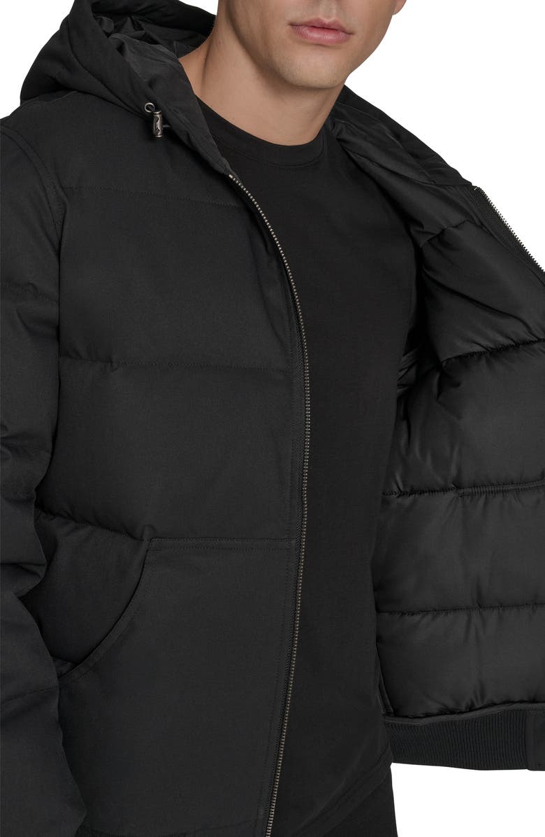 Levi's<sup>®</sup> Quilted Puffer Hoodie Bomber Jacket, Alternate, color, Black