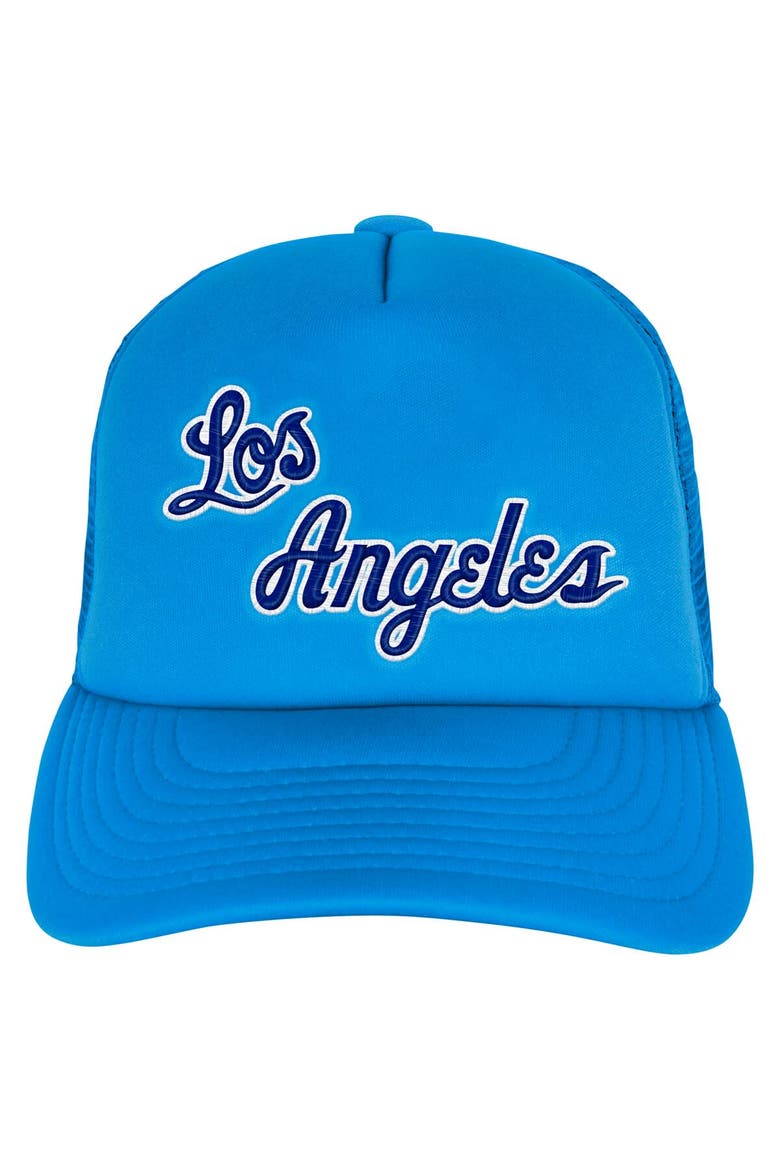 Youth Mitchell & Ness Light Blue Los Angeles Lakers Core Evergreen Trucker Adjustable Hat, Alternate, color, Light Blue