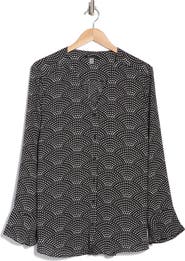 T Tahari Long Sleeve Button-Up Top