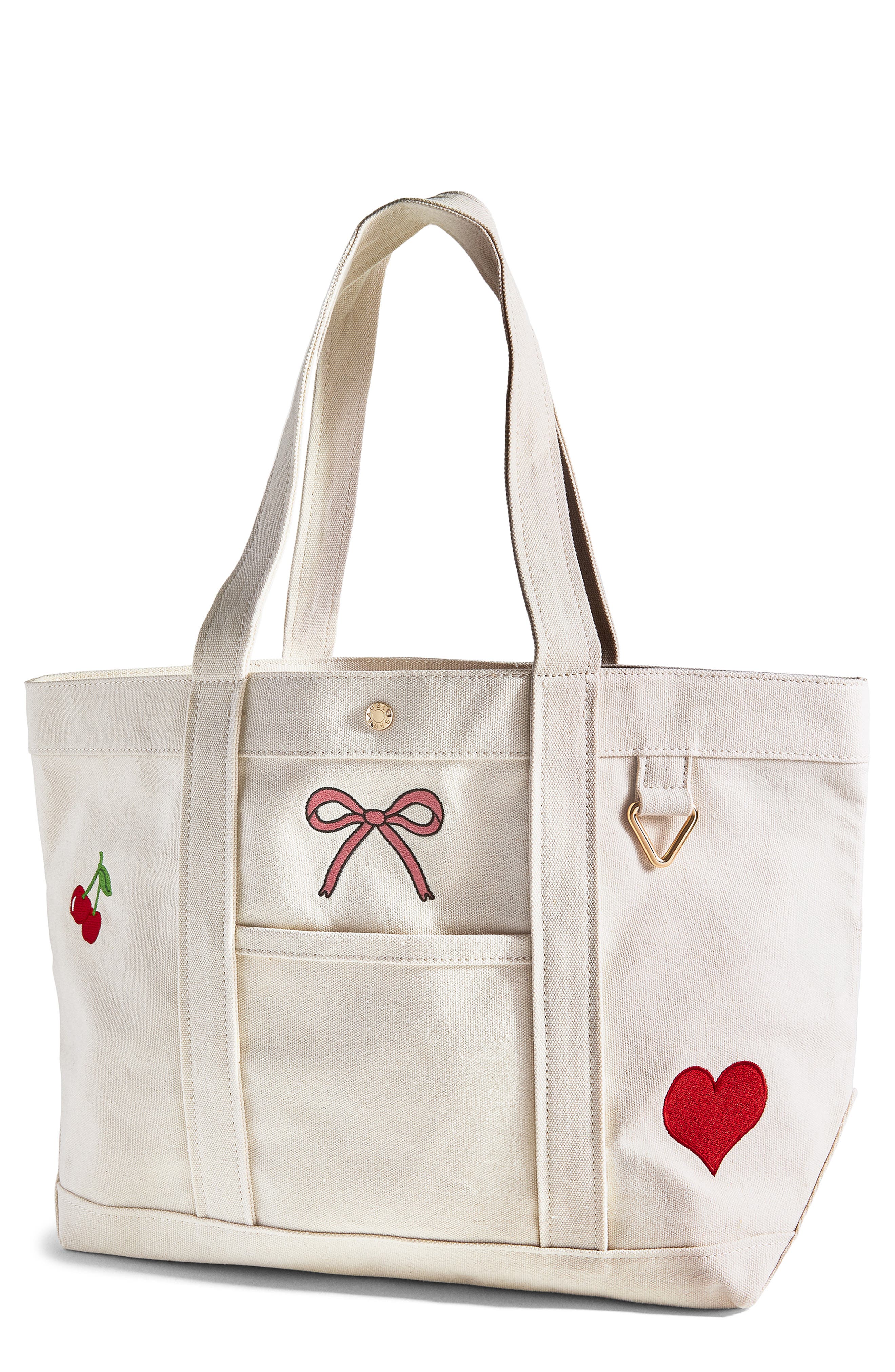 BaubleBar Motif Tote Bag, Main, color, Neutral