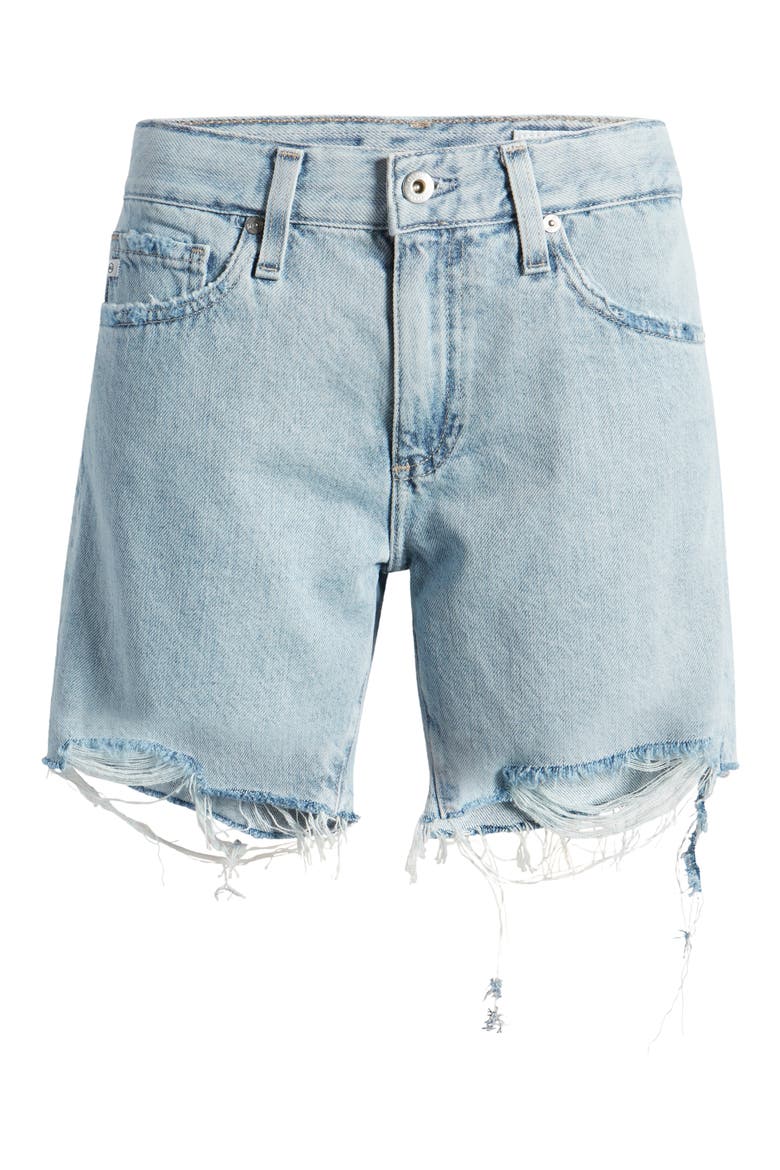 Becke Raw Hem Nonstretch Denim Shorts, Alternate, color, GLORY DAYS MOONWASH