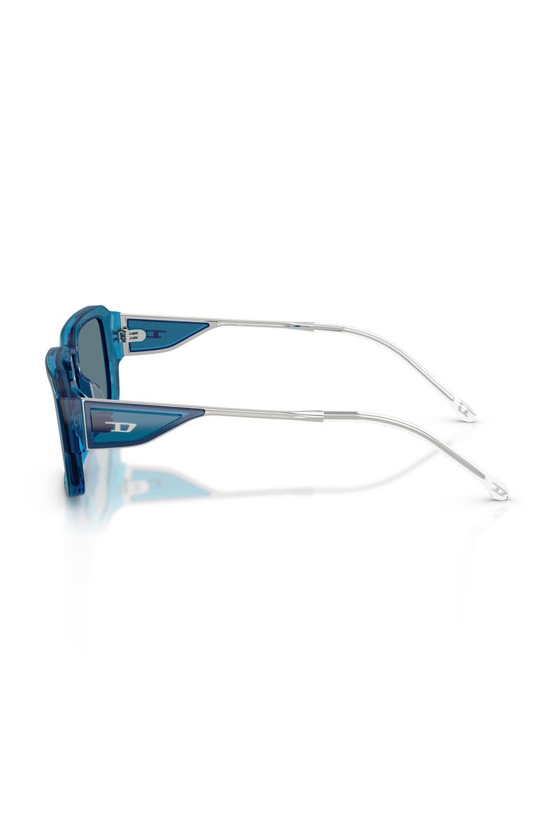 52mm Rectangular Sunglasses, Alternate, color, BILAYER BLUE TRANSPARENT/ BLUE