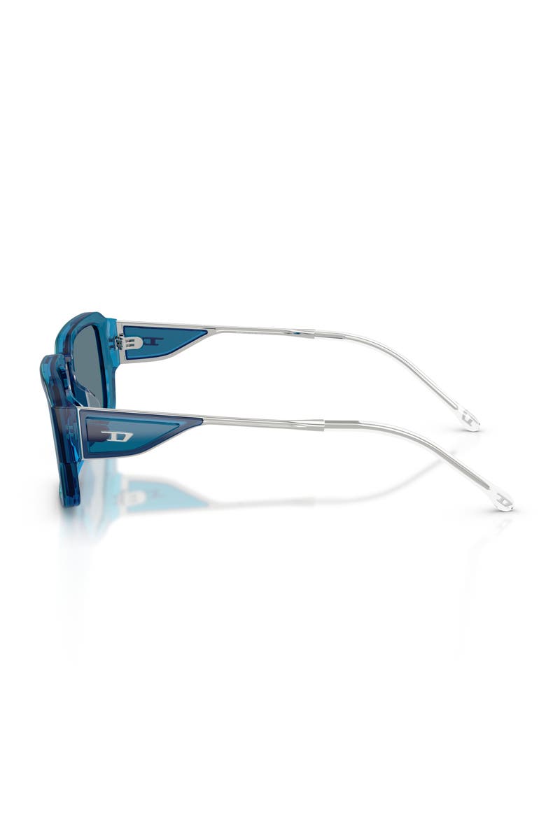 DIESEL<sup>®</sup> 52mm Rectangular Sunglasses, Alternate, color, Bilayer Blue Transparent/ Blue