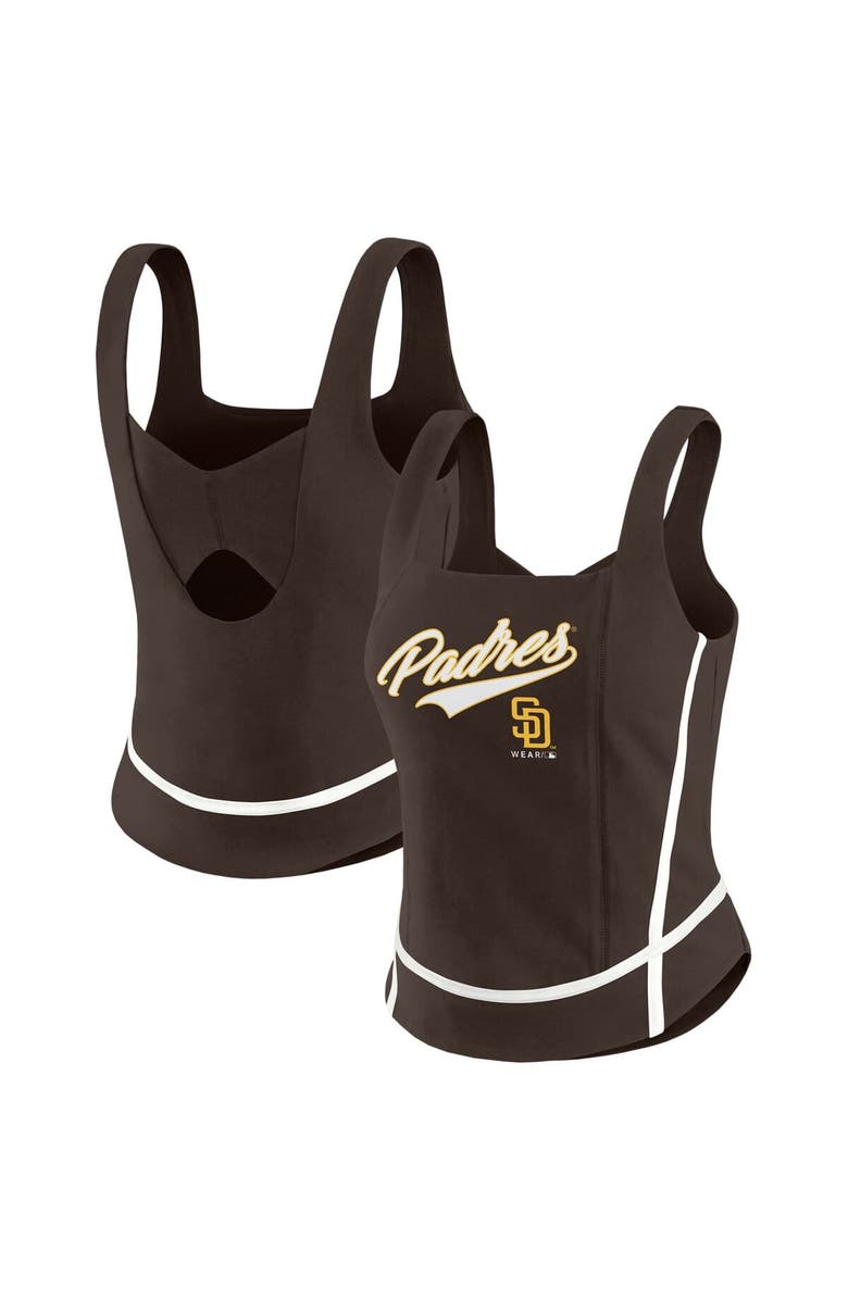 WEAR by Erin Andrews Women's WEAR by Erin Andrews  Brown San Diego Padres Square Neck Tank Top, Main, color, 