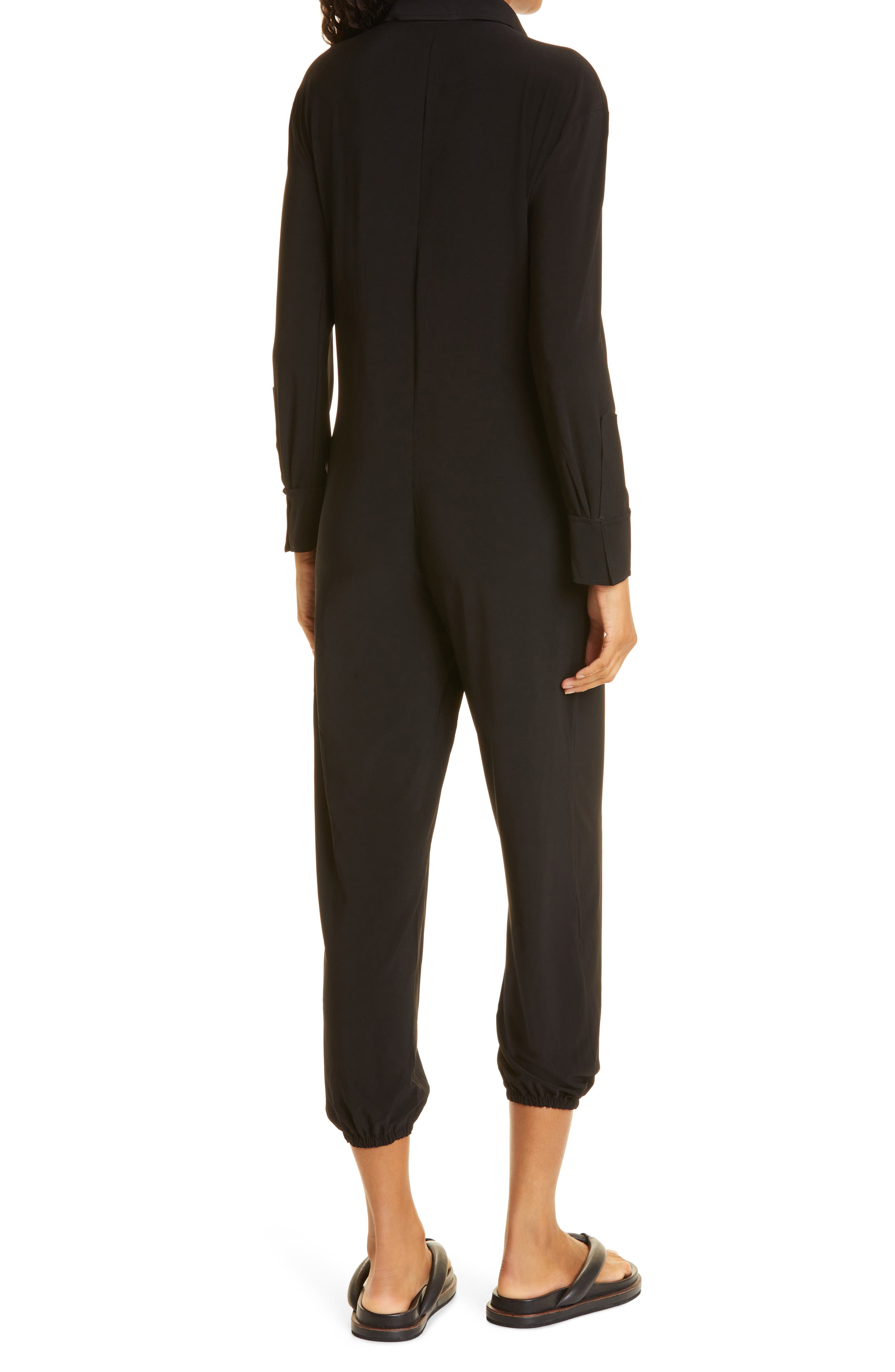 Norma Kamali Crop Long Sleeve Jumpsuit (Women) | Nordstromrack