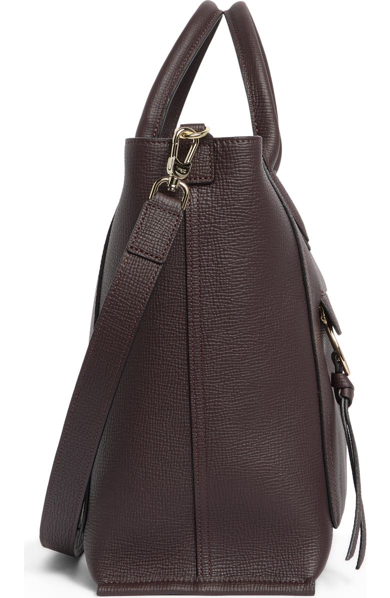 Longchamp Leather Briefcase, Alternate, color, Eggplant